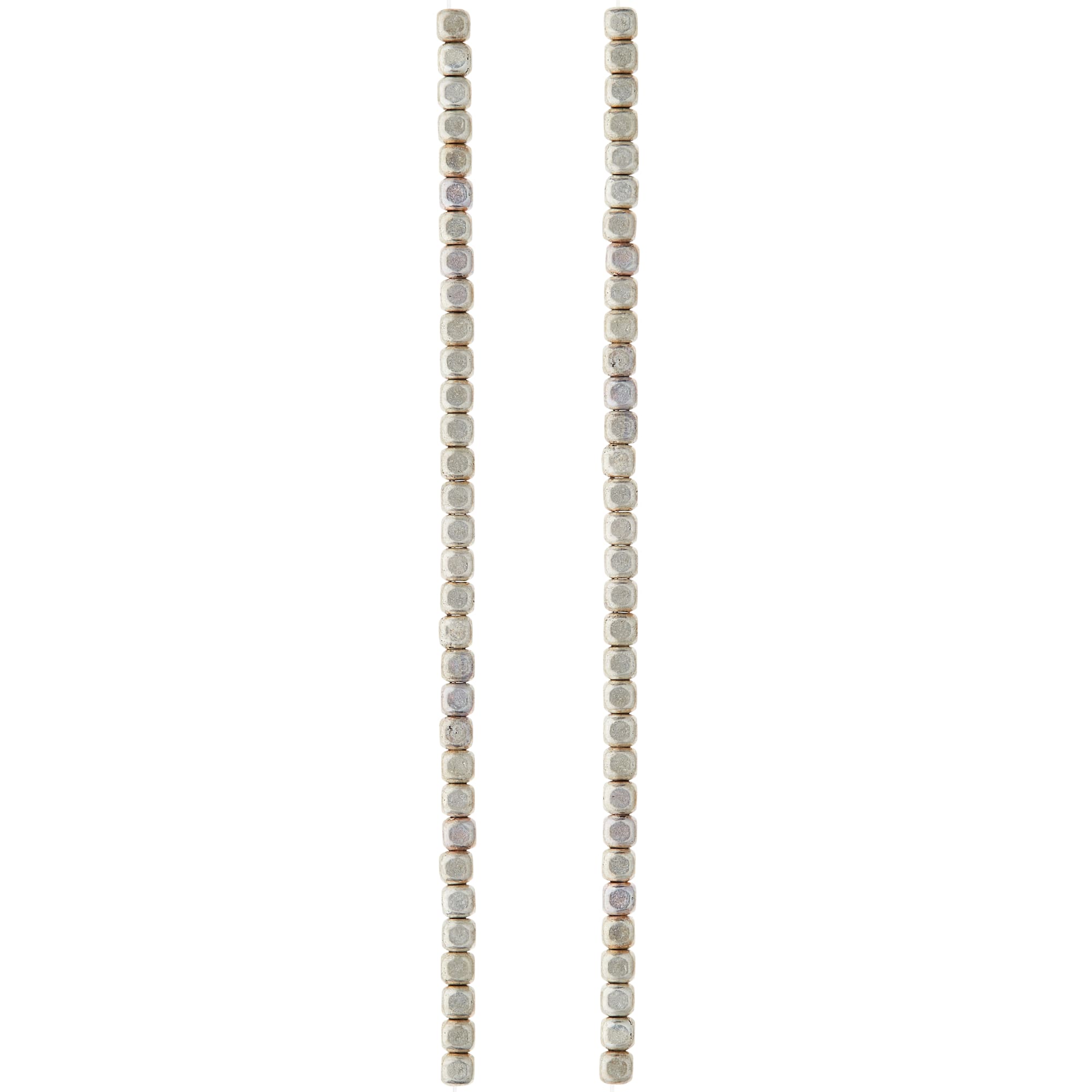 Silver Metal Small Cube Beads, 4mm by Bead Landing™